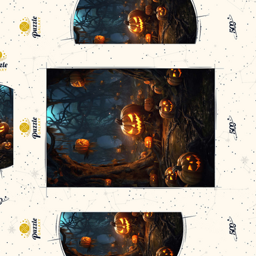 Darstellung des Puzzle Motivs Enchanted Pumpkin Forest at Night 500 Puzzle Schachtel 3D Modell