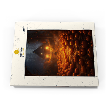 Darstellung des Puzzle Motivs Pumpkin-Lit Path to Haunted Cabin 100 Puzzle Schachtel Ansicht3