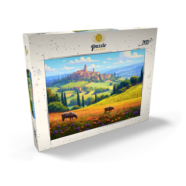 Darstellung des Puzzle Motivs Tuscan Countryside with Wildflowers and Rolling Hills 200 Puzzle Schachtel Ansicht2