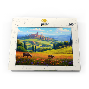 Darstellung des Puzzle Motivs Tuscan Countryside with Wildflowers and Rolling Hills 200 Puzzle Schachtel Ansicht3
