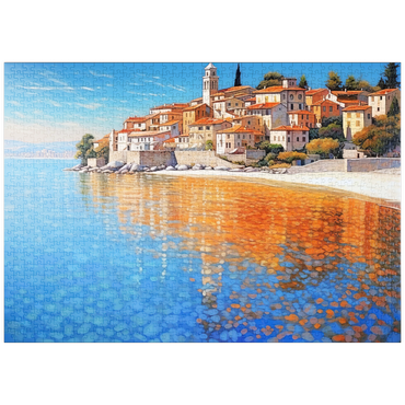 Darstellung des Puzzle Motivs puzzleplate Mediterranean Village by Crystal-Clear Coast 1000 Puzzle