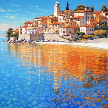 Darstellung des Puzzle Motivs Mediterranean Village by Crystal-Clear Coast 1000 Puzzle 3D Modell