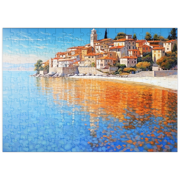 Darstellung des Puzzle Motivs puzzleplate Mediterranean Village by Crystal-Clear Coast 200 Puzzle
