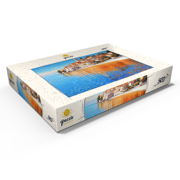Darstellung des Puzzle Motivs Mediterranean Village by Crystal-Clear Coast 500 Puzzle Schachtel Ansicht1