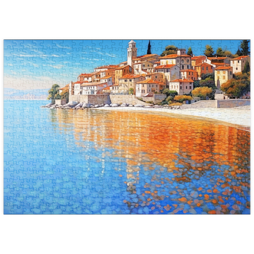 Darstellung des Puzzle Motivs puzzleplate Mediterranean Village by Crystal-Clear Coast 500 Puzzle