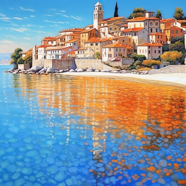 Darstellung des Puzzle Motivs Mediterranean Village by Crystal-Clear Coast 500 Puzzle 3D Modell