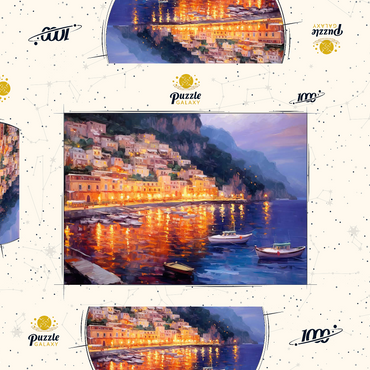Darstellung des Puzzle Motivs Positano at Twilight with Reflections 1000 Puzzle Schachtel 3D Modell