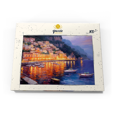 Darstellung des Puzzle Motivs Positano at Twilight with Reflections 100 Puzzle Schachtel Ansicht3