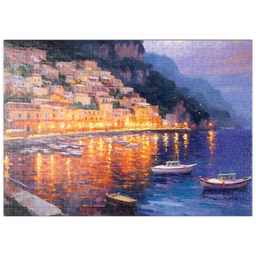 Darstellung des Puzzle Motivs puzzleplate Positano at Twilight with Reflections 500 Puzzle