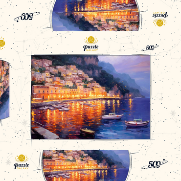 Darstellung des Puzzle Motivs Positano at Twilight with Reflections 500 Puzzle Schachtel 3D Modell