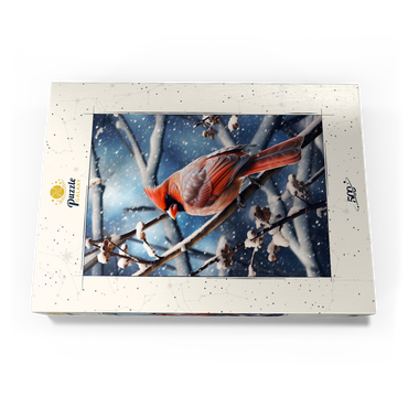 Darstellung des Puzzle Motivs Northern Cardinal in Winter Snow 500 Puzzle Schachtel Ansicht3
