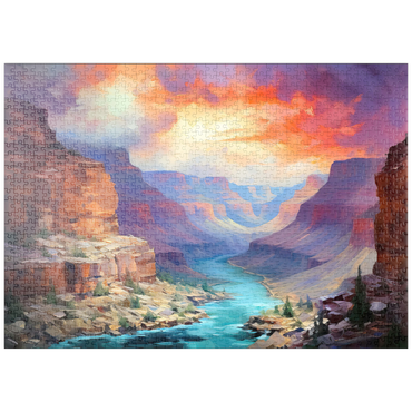 Darstellung des Puzzle Motivs puzzleplate Grand Canyon Sunset Over Colorado River 1000 Puzzle