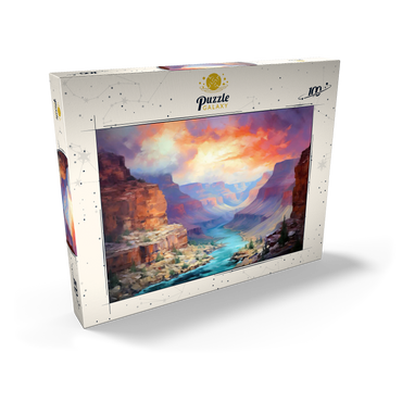 Darstellung des Puzzle Motivs Grand Canyon Sunset Over Colorado River 100 Puzzle Schachtel Ansicht2
