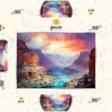 Darstellung des Puzzle Motivs Grand Canyon Sunset Over Colorado River 200 Puzzle Schachtel 3D Modell