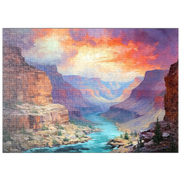 Darstellung des Puzzle Motivs puzzleplate Grand Canyon Sunset Over Colorado River 500 Puzzle