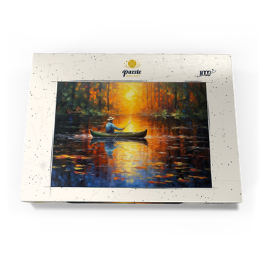 Darstellung des Puzzle Motivs Sunlit Canoe Ride on a Serene Lake 1000 Puzzle Schachtel Ansicht3