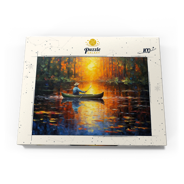 Darstellung des Puzzle Motivs Sunlit Canoe Ride on a Serene Lake 100 Puzzle Schachtel Ansicht3