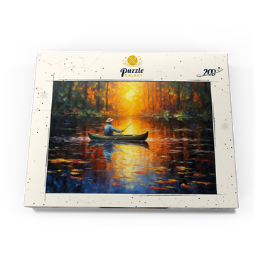 Darstellung des Puzzle Motivs Sunlit Canoe Ride on a Serene Lake 200 Puzzle Schachtel Ansicht3