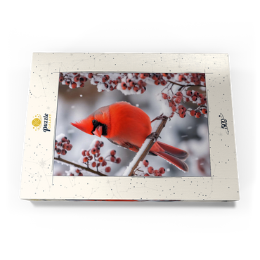 Darstellung des Puzzle Motivs Northern Cardinal on Snowy Branch 500 Puzzle Schachtel Ansicht3