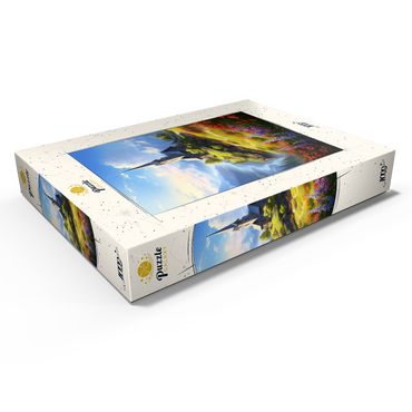 Darstellung des Puzzle Motivs Hilltop Chapel with Mountain Views 1000 Puzzle Schachtel Ansicht1