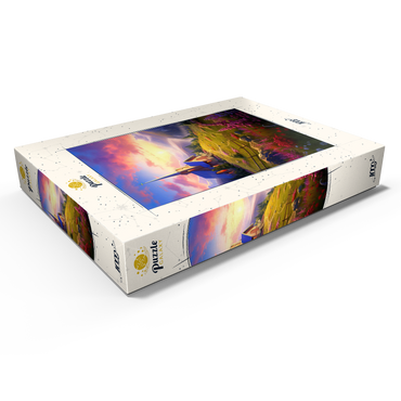 Darstellung des Puzzle Motivs Sunset Chapel with Vibrant Mountain Scenery 1000 Puzzle Schachtel Ansicht1