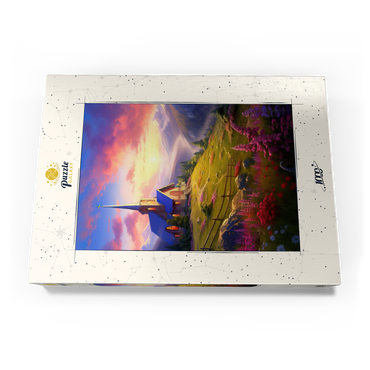Darstellung des Puzzle Motivs Sunset Chapel with Vibrant Mountain Scenery 1000 Puzzle Schachtel Ansicht3