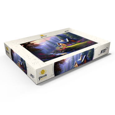 Darstellung des Puzzle Motivs Stone Chapel in Tranquil Forest Clearing 1000 Puzzle Schachtel Ansicht1