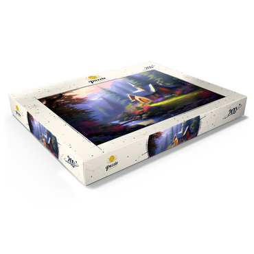 Darstellung des Puzzle Motivs Stone Chapel in Tranquil Forest Clearing 200 Puzzle Schachtel Ansicht1