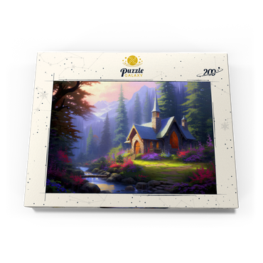 Darstellung des Puzzle Motivs Stone Chapel in Tranquil Forest Clearing 200 Puzzle Schachtel Ansicht3