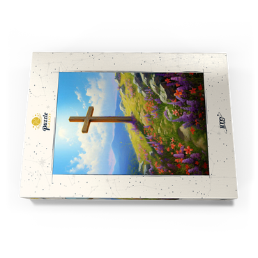 Darstellung des Puzzle Motivs Hilltop Cross with Wildflower Bloom 1000 Puzzle Schachtel Ansicht3