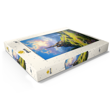 Darstellung des Puzzle Motivs Chapel on a Sunlit Mountain 100 Puzzle Schachtel Ansicht1