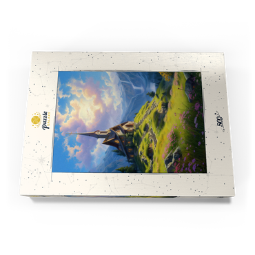 Darstellung des Puzzle Motivs Chapel on a Sunlit Mountain 500 Puzzle Schachtel Ansicht3