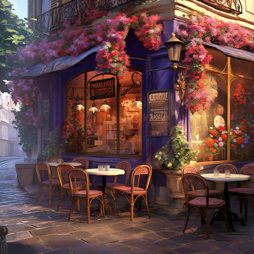 Darstellung des Puzzle Motivs Charming Parisian Café Corner 200 Puzzle 3D Modell