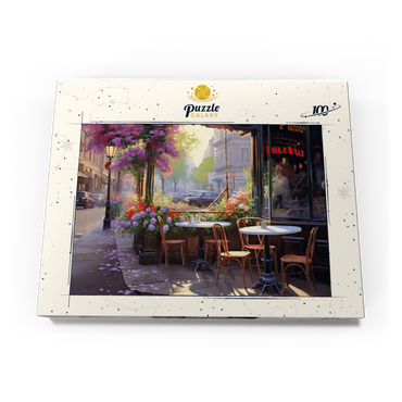 Darstellung des Puzzle Motivs Parisian Sidewalk Café in Bloom 100 Puzzle Schachtel Ansicht3