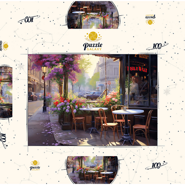 Darstellung des Puzzle Motivs Parisian Sidewalk Café in Bloom 100 Puzzle Schachtel 3D Modell