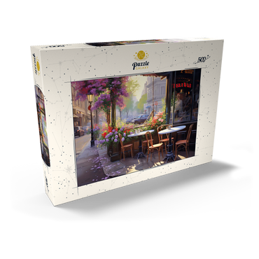 Darstellung des Puzzle Motivs Parisian Sidewalk Café in Bloom 500 Puzzle Schachtel Ansicht2