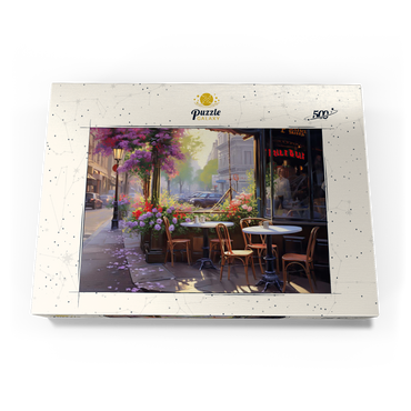 Darstellung des Puzzle Motivs Parisian Sidewalk Café in Bloom 500 Puzzle Schachtel Ansicht3