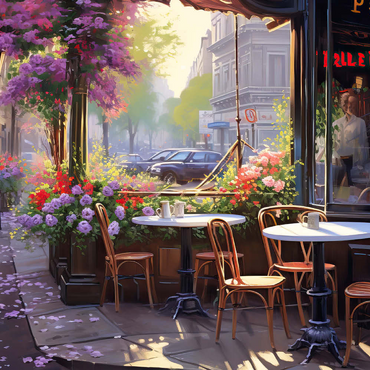 Darstellung des Puzzle Motivs Parisian Sidewalk Café in Bloom 500 Puzzle 3D Modell