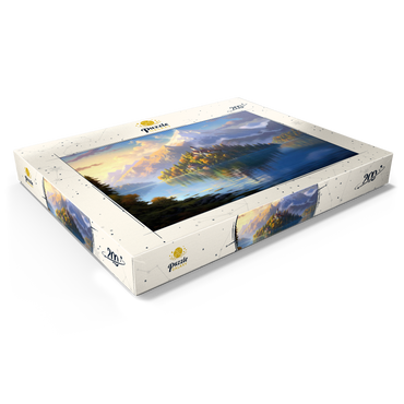 Darstellung des Puzzle Motivs Lake Bled Island and Alpine Peaks 200 Puzzle Schachtel Ansicht1
