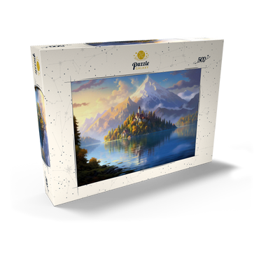 Darstellung des Puzzle Motivs Lake Bled Island and Alpine Peaks 500 Puzzle Schachtel Ansicht2