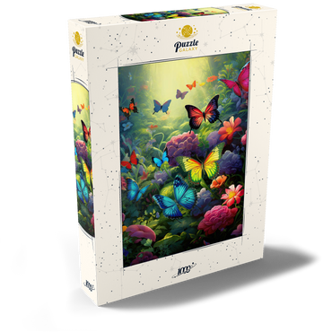 Darstellung des Puzzle Motivs Butterflies in Blooming Enchanted Garden 1000 Puzzle Schachtel Ansicht2