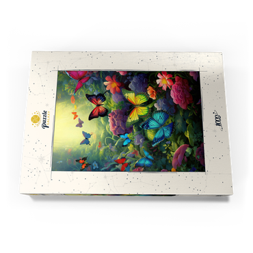 Darstellung des Puzzle Motivs Butterflies in Blooming Enchanted Garden 1000 Puzzle Schachtel Ansicht3