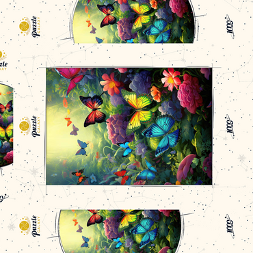 Darstellung des Puzzle Motivs Butterflies in Blooming Enchanted Garden 1000 Puzzle Schachtel 3D Modell