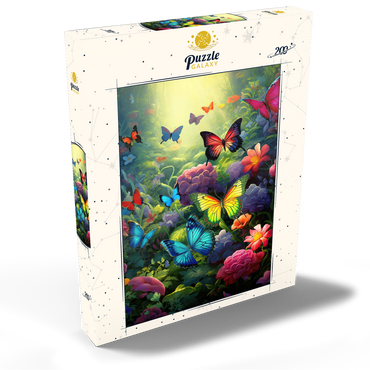 Darstellung des Puzzle Motivs Butterflies in Blooming Enchanted Garden 200 Puzzle Schachtel Ansicht2