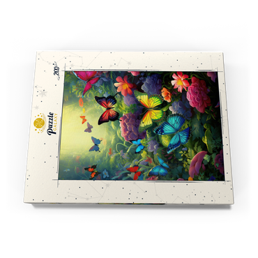 Darstellung des Puzzle Motivs Butterflies in Blooming Enchanted Garden 200 Puzzle Schachtel Ansicht3