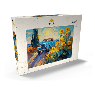 Darstellung des Puzzle Motivs Classic Car and Sunflowers Under Bright Sun 1000 Puzzle Schachtel Ansicht2