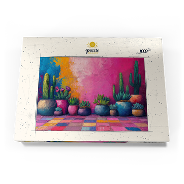 Darstellung des Puzzle Motivs Colorful Cactus and Succulent Display 1000 Puzzle Schachtel Ansicht3