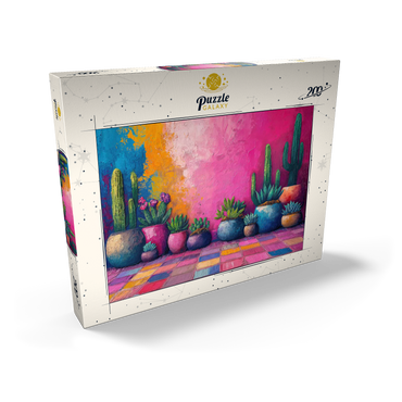 Darstellung des Puzzle Motivs Colorful Cactus and Succulent Display 200 Puzzle Schachtel Ansicht2