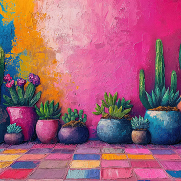 Darstellung des Puzzle Motivs Colorful Cactus and Succulent Display 200 Puzzle 3D Modell