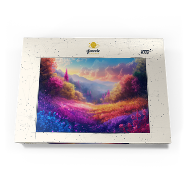 Darstellung des Puzzle Motivs Vivid Rainbow Forest Valley 1000 Puzzle Schachtel Ansicht3